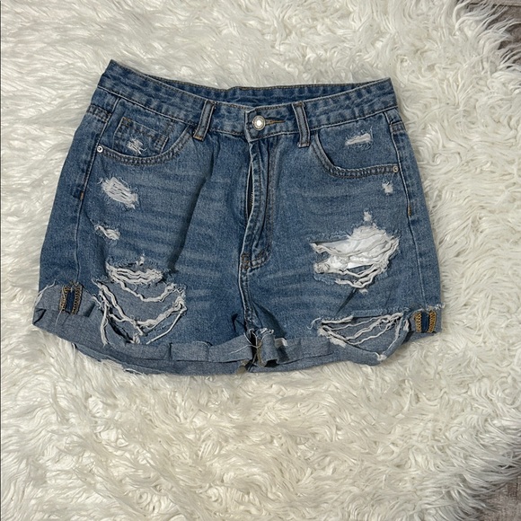SHEIN Pants - SHEIN Distressed Denim Women Shorts